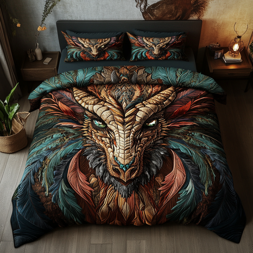 Mystic Fire 3-Piece Quilted Bedding Set