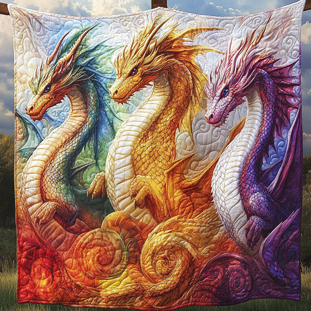 Mystic Fire Quilted Blanket
