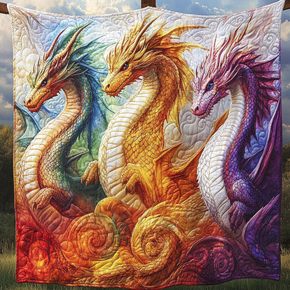 Mystic Fire Quilted Blanket