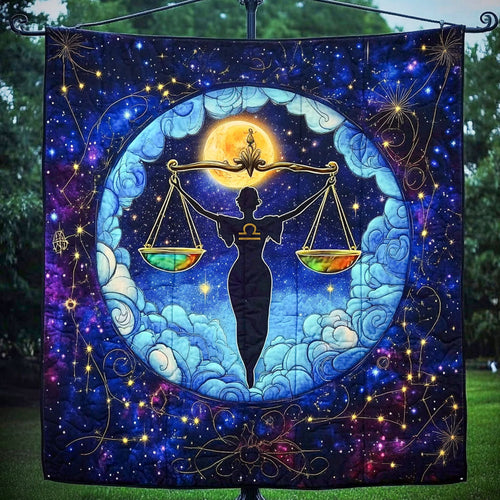 Mystic Libra Goddess Quilted Blanket