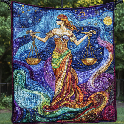 Mystic Libra Lady Quilted Blanket