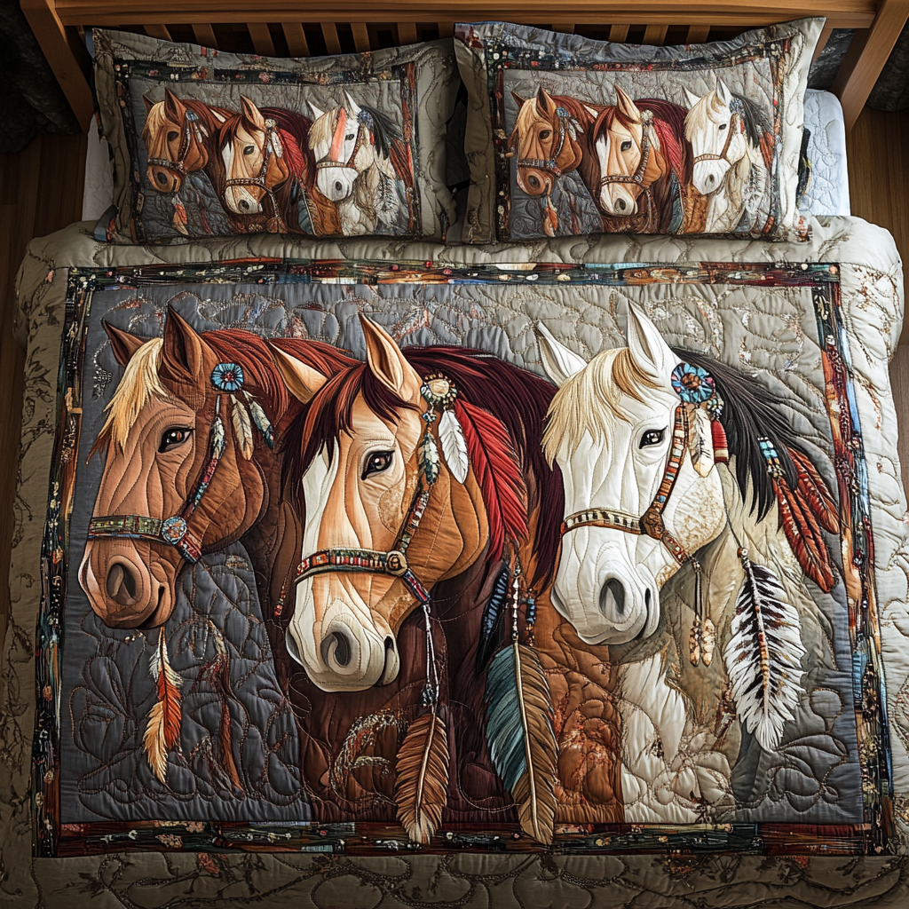 Mystic Mane 3-Piece Quilted Bedding Set