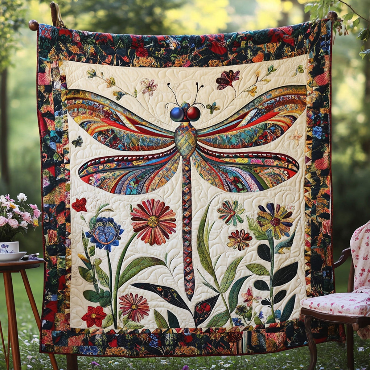 Mystic Meadow Flight Quilted Blanket