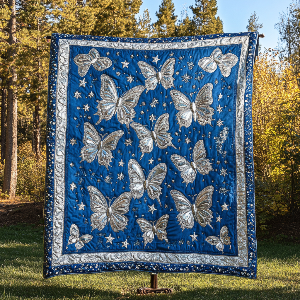Mystic Monarch Quilted Blanket