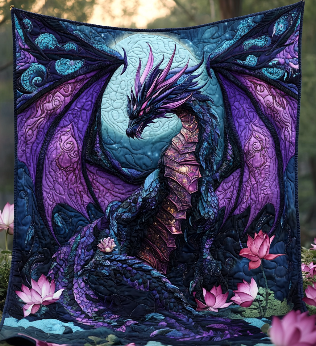 Mystic Moonlight Quilted Blanket
