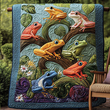 Mystic Mushroom Leap Quilted Blanket