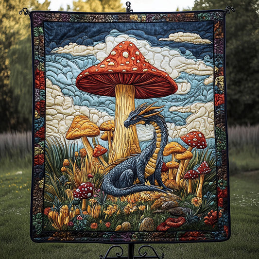 Mystic Mushroom Quilted Blanket