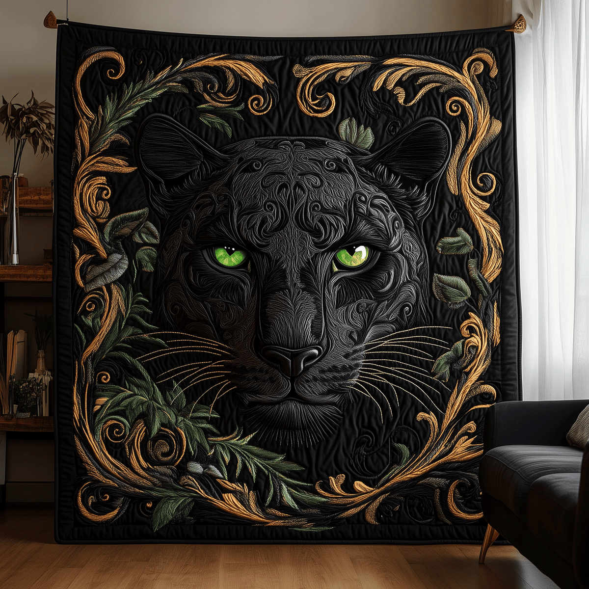 Mystic Panther Quilted Blanket