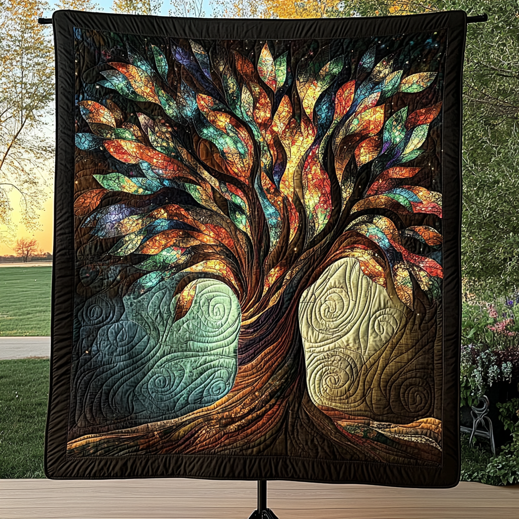 Mystic Roots Quilted Blanket