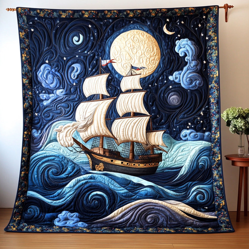 Mystic Sails Quilted Blanket