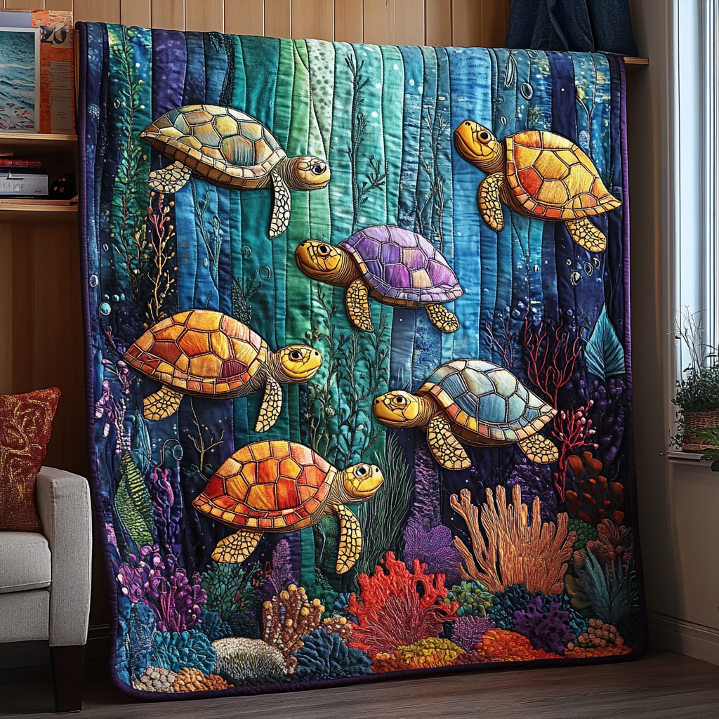 Mystic Tides Quilted Blanket