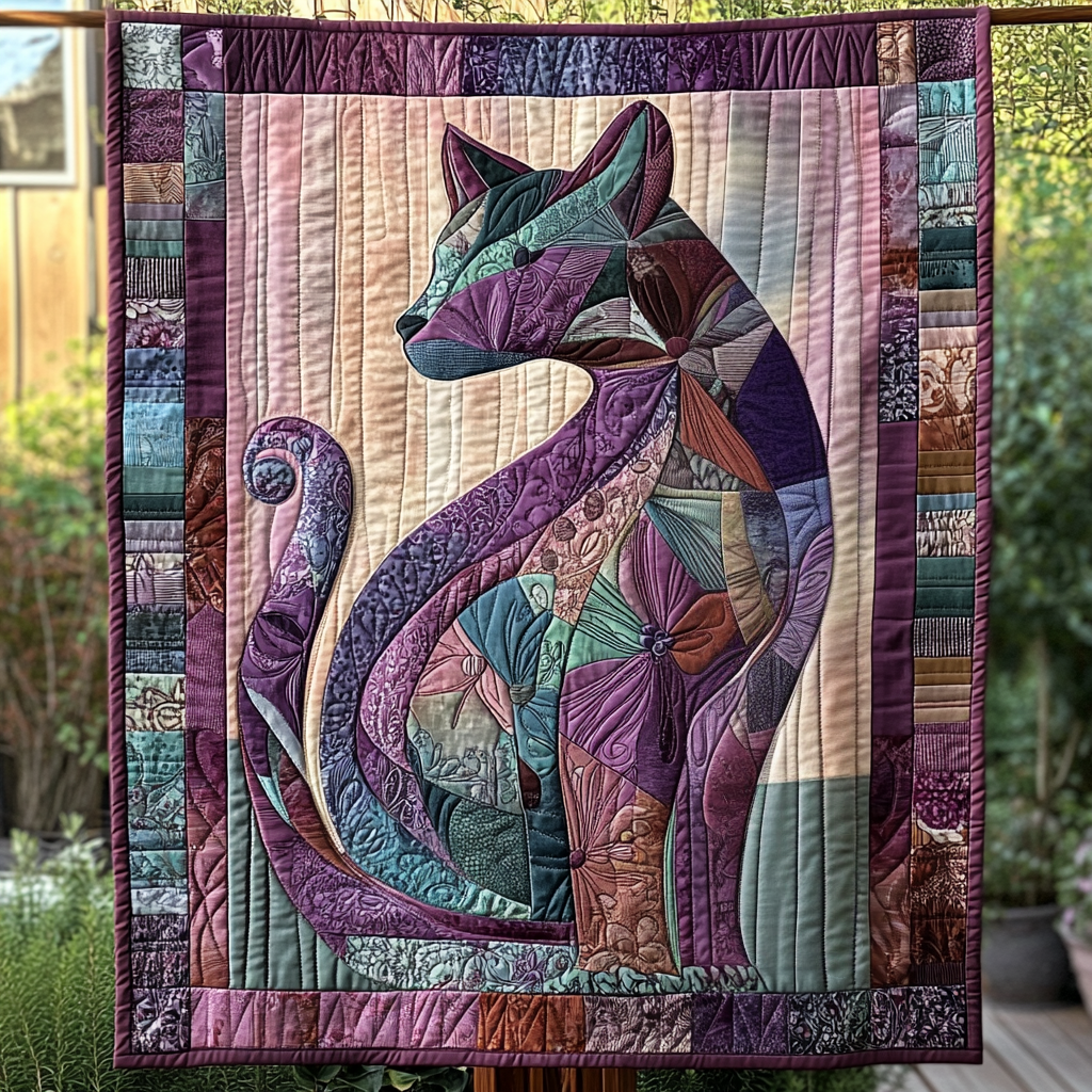 Mystic Whiskers Quilted Blanket