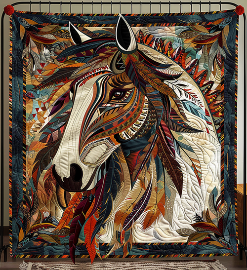 Mustang Mystique Quilted Blanket