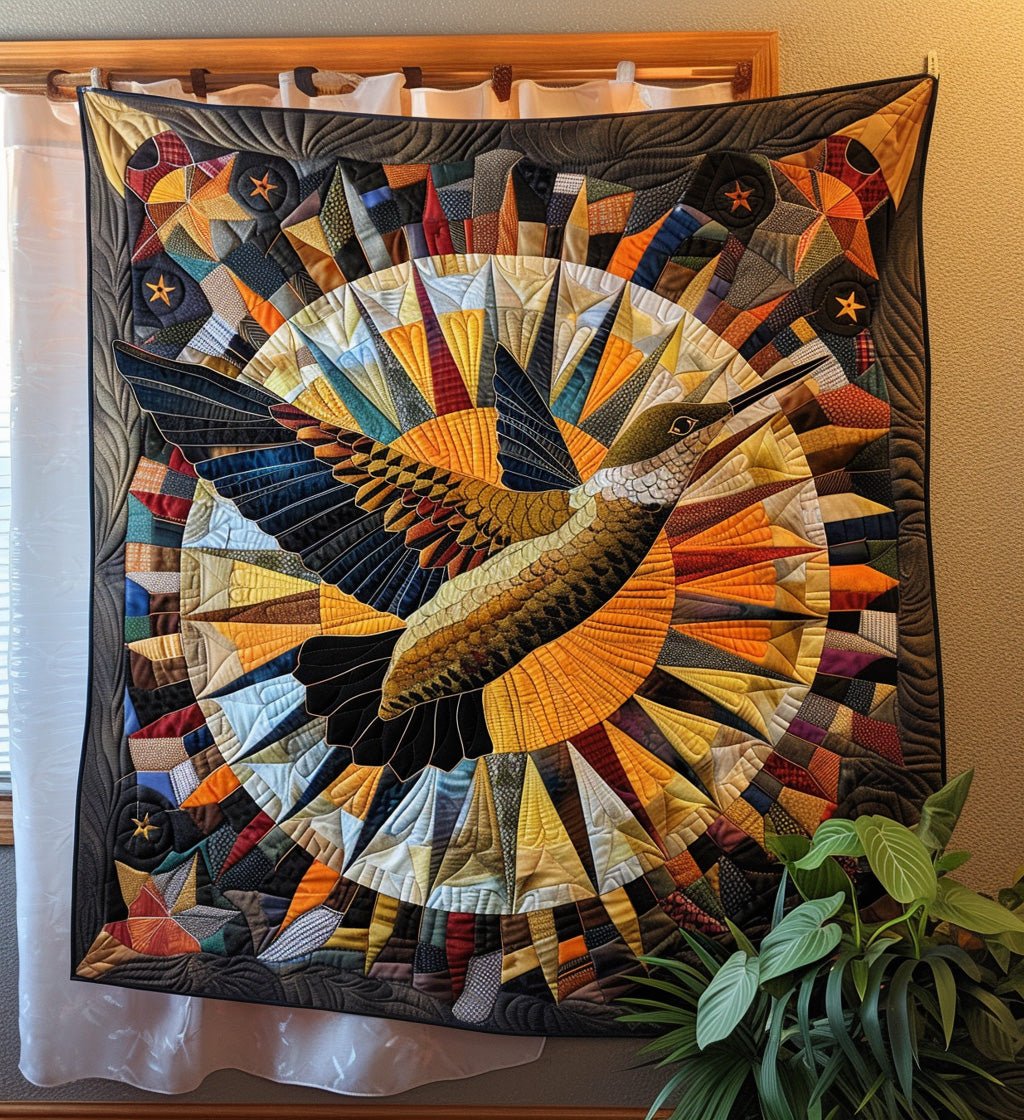 Native Hummingbird Quilted Blanket