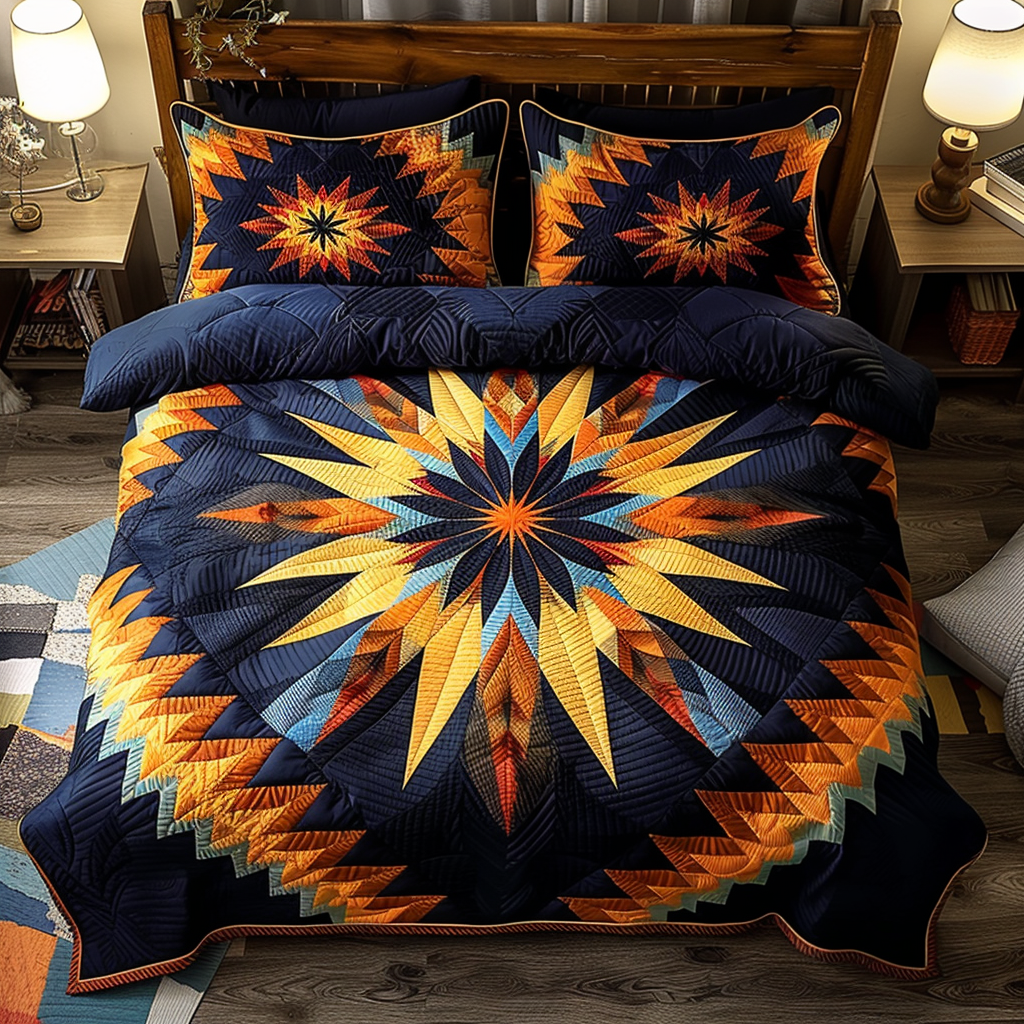 Native Starburst 3-Piece Quilted Bedding Set