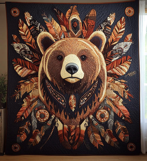 Native Bear Quilted Blanket