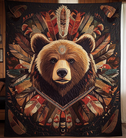 Native Bear Strength Quilted Blanket