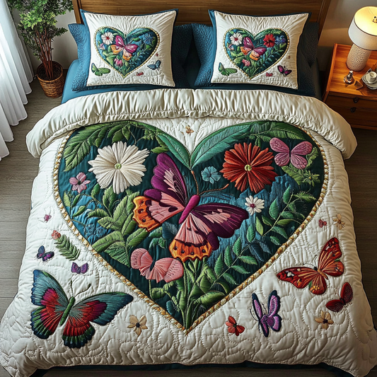 Nature Embrace 3-Piece Quilted Bedding Set