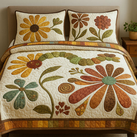 Natures Beauty 3-Piece Quilted Bedding Set