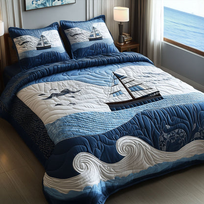 Nautical Dream 3-Piece Quilted Bedding Set