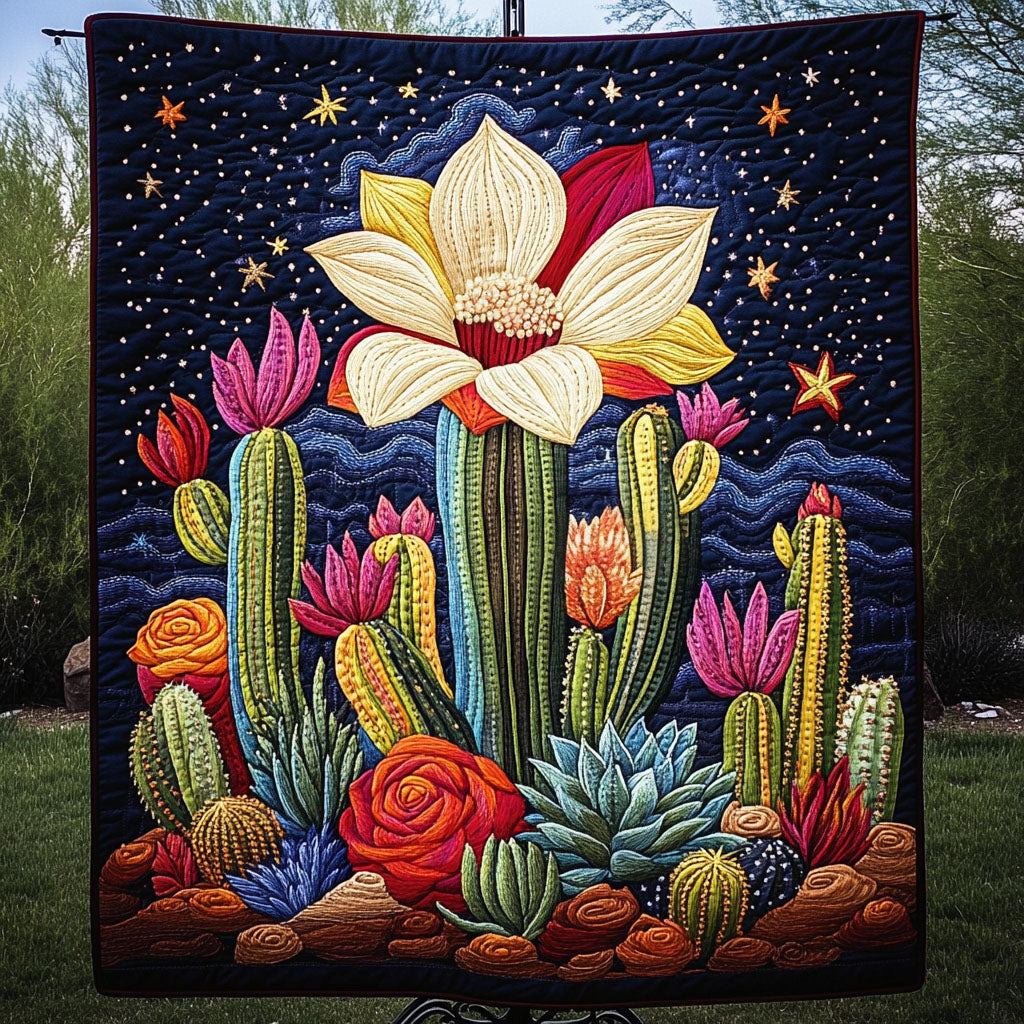 Night Blossom Quilted Blanket