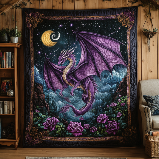 Night Dragon Quilted Blanket