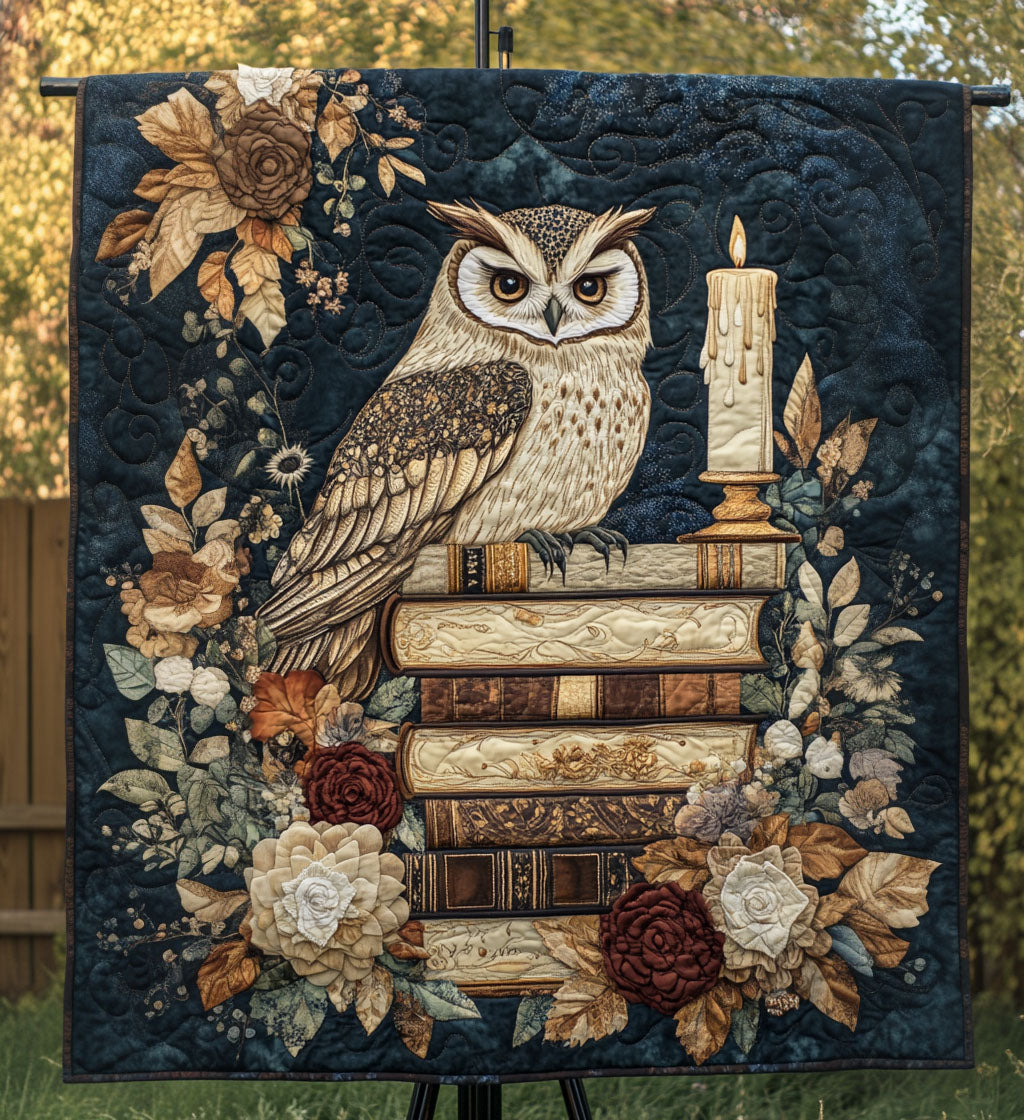 Night Owl Reads Quilted Blanket