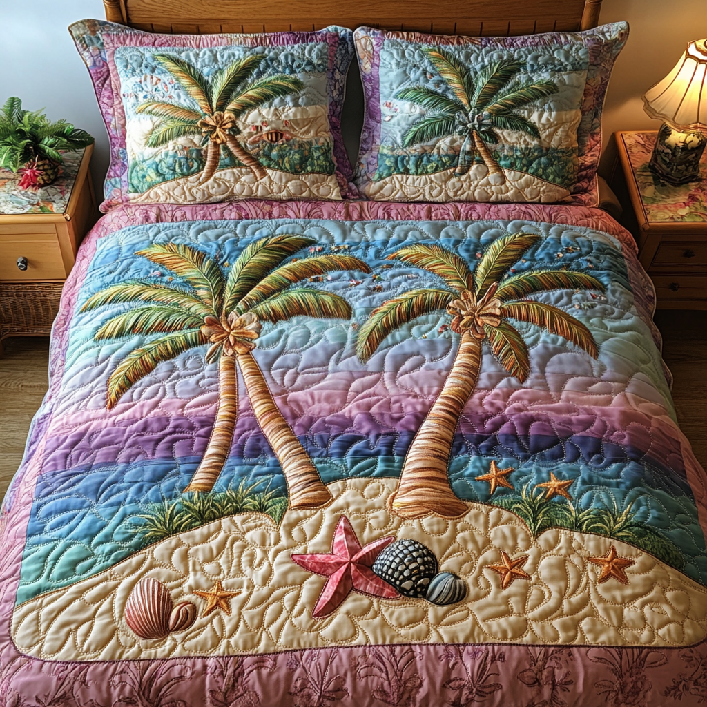 Nightfall Seascape 3-Piece Quilted Bedding Set