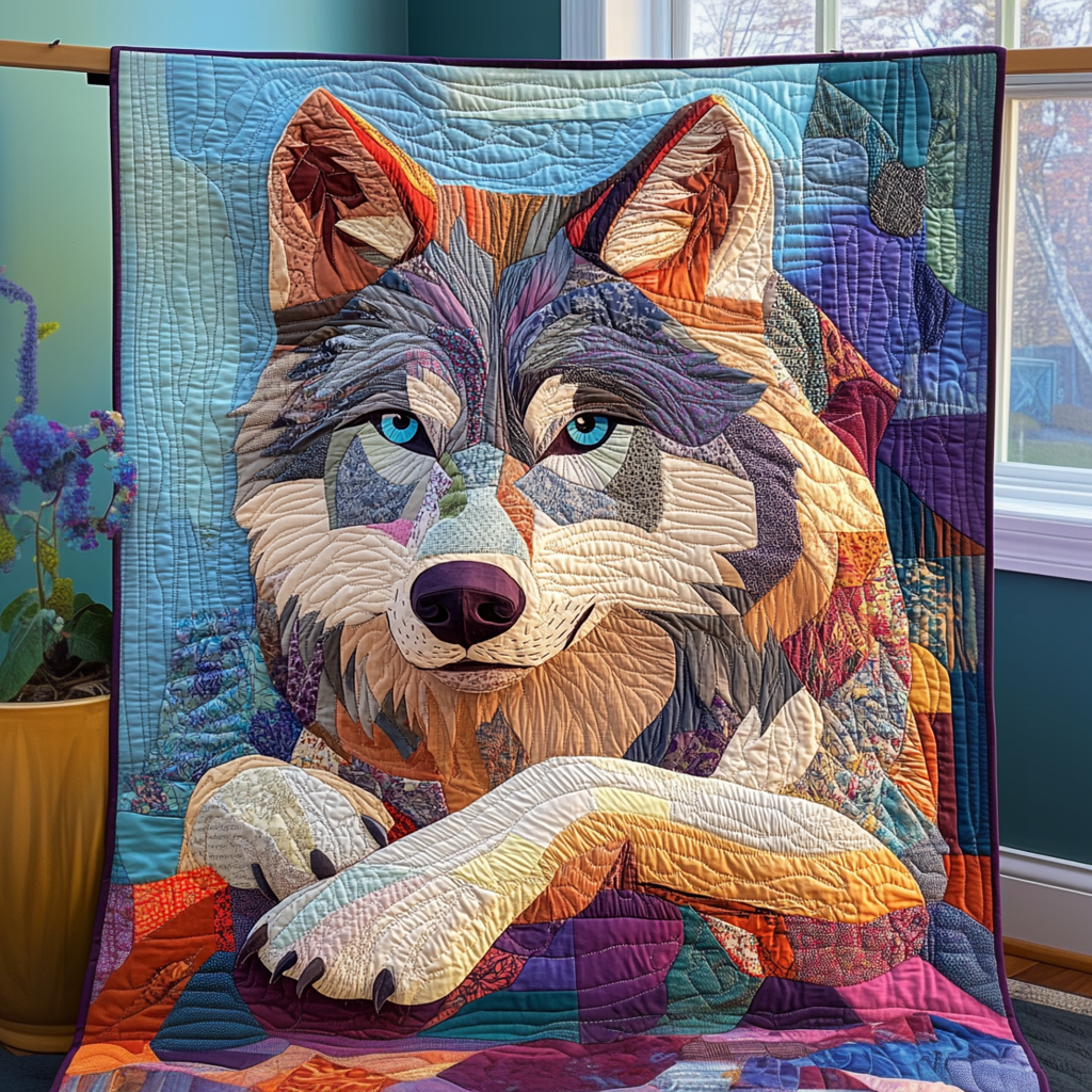 Nightshade Wolf Quilted Blanket