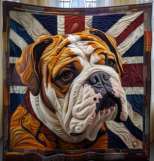 Noble Bulldog Majesty Quilted Blanket