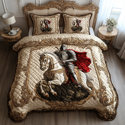 Noble Knight 3-Piece Quilted Bedding Set