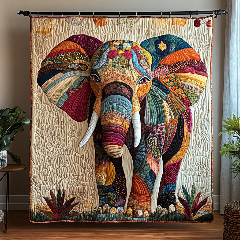 Noble Pachyderm Quilted Blanket