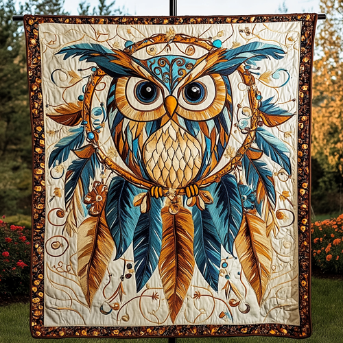 Nocturnal Guardian Quilted Blanket