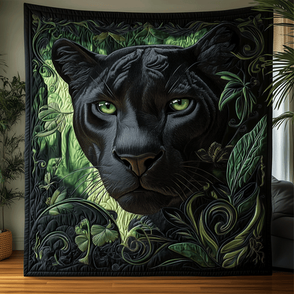 Nocturnal Panther Quilted Blanket