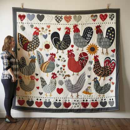 Nostalgic Hen Quilted Blanket