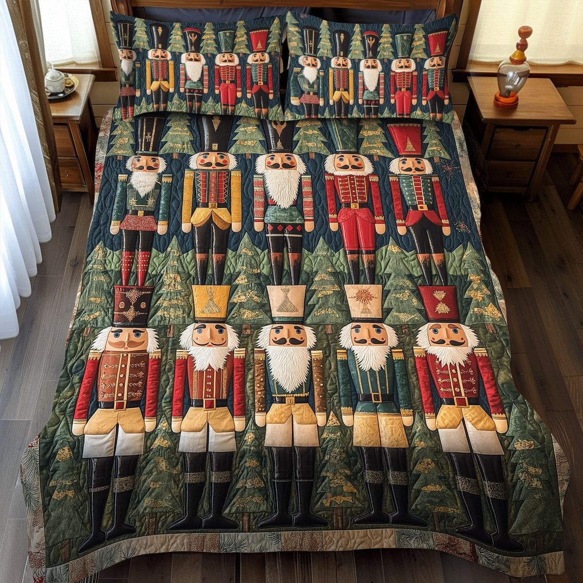 Nutcracker Night 3-Piece Quilted Bedding Set