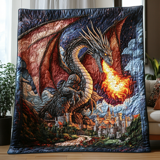 Obsidian Flight Quilted Blanket