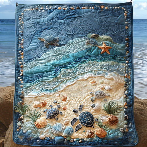 Ocean Shores Turtle Quilted Blanket