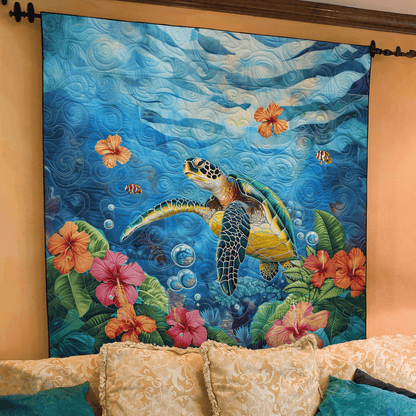 Ocean Turtle Quilted Blanket