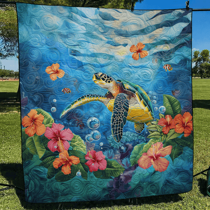 Ocean Turtle Quilted Blanket
