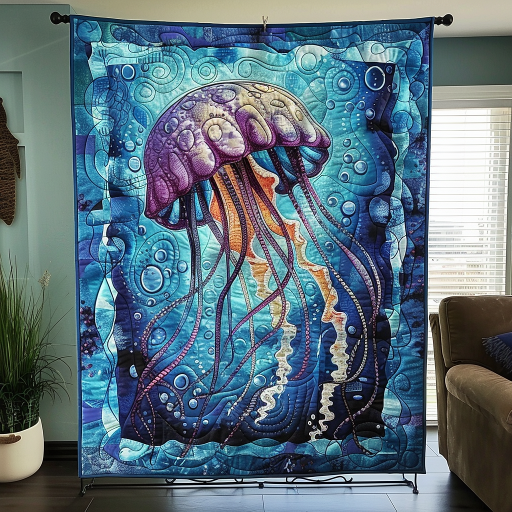 Ocean Whispers Quilted Blanket
