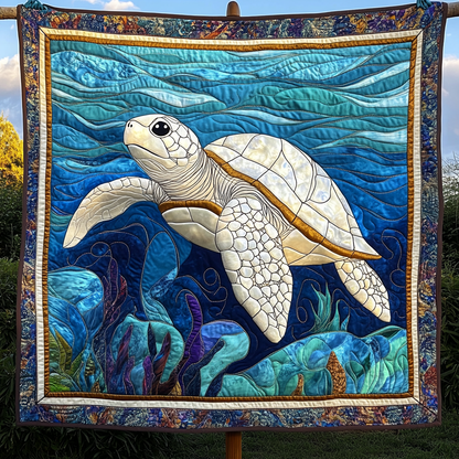 Ocean Explorer Turtle Quilted Blanket