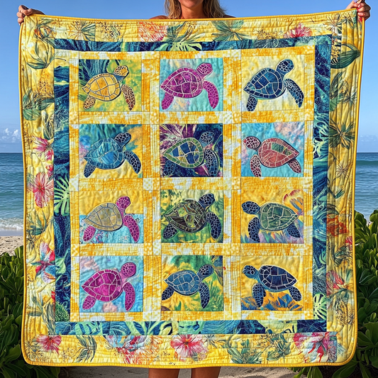 Ocean Harmony Quilted Blanket