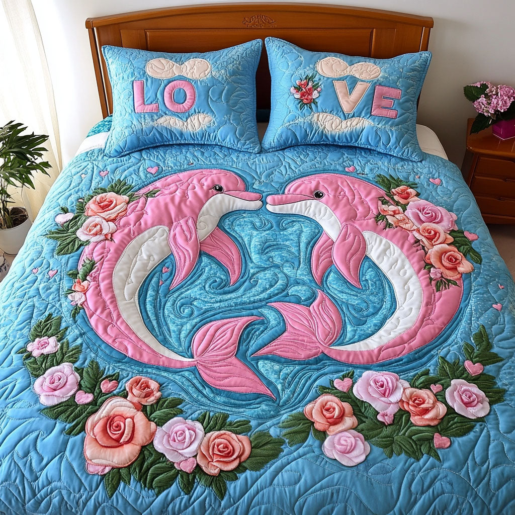 Ocean Love Duo 3-Piece Quilted Bedding Set