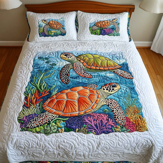 Ocean Mosaic 3-Piece Quilted Bedding Set