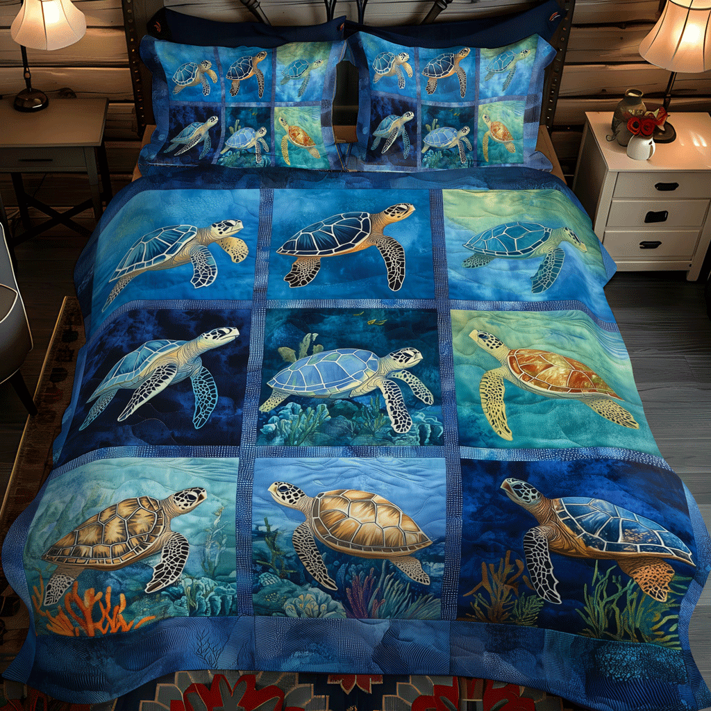 Ocean Voyage 3-Piece Quilted Bedding Set