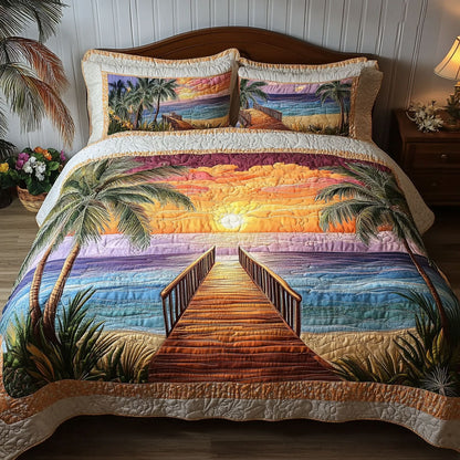 Ocean Walk Serenity 3-Piece Quilted Bedding Set