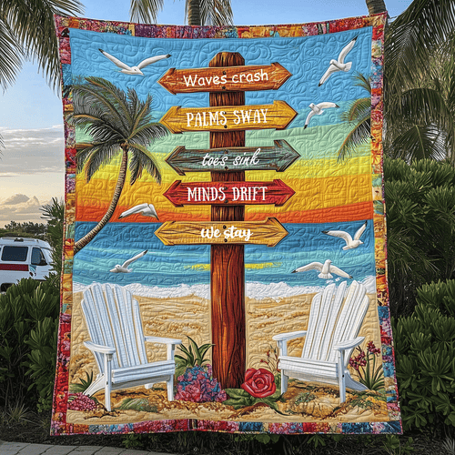 Oceanfront Guide Quilted Blanket