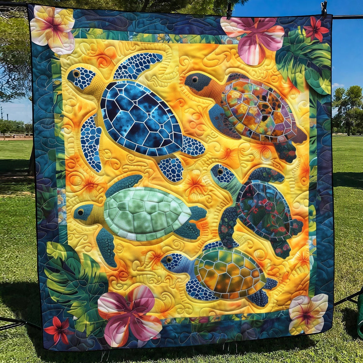 Oceanic Escape Quilted Blanket