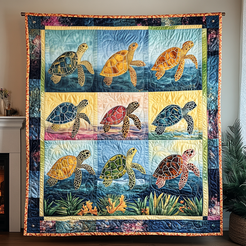 Oceanic Oasis Quilted Blanket